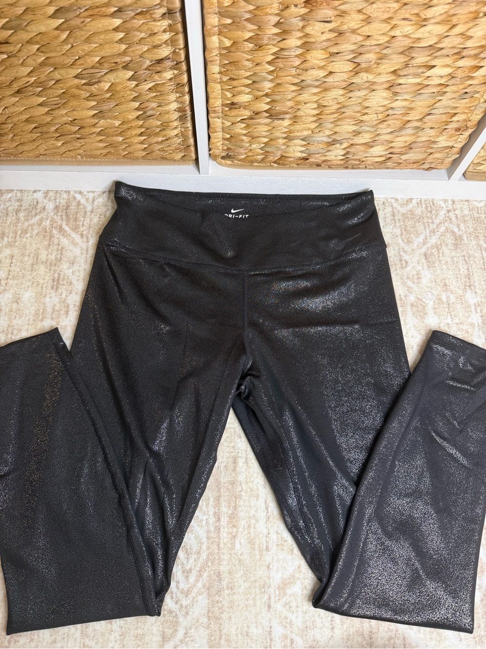Nike Black Shimmer Dri-FIT High-Rise Leggings